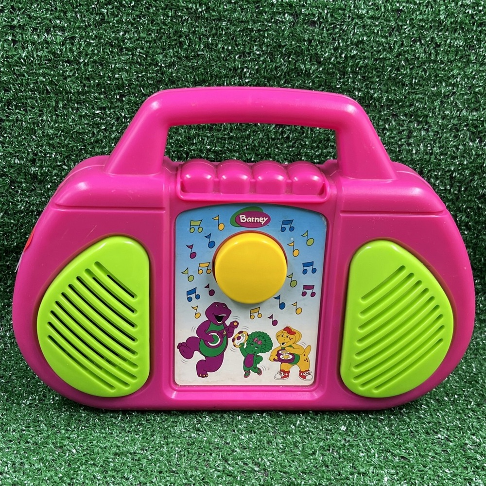 Barney Musical Toy  Radio Stereo Boombox Purple Dinosaur‎ Tested Works Vintage